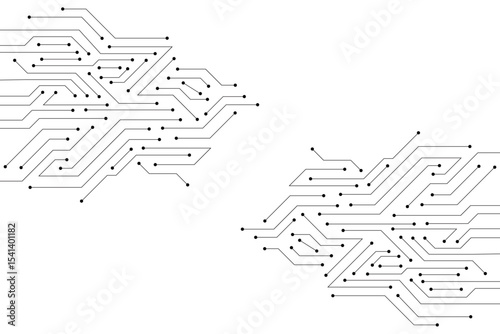 Vector : Electronic circuit on white background