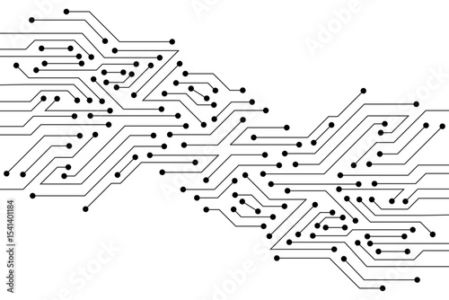 Vector : Electronic circuit on white background