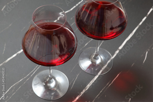 Wine Time - Wine Time image of 2 glasses of red wine on white background, vector
