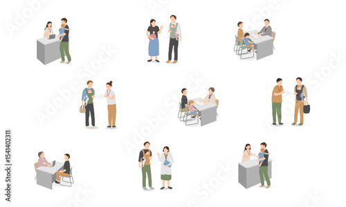Parenting Consultation Scene with Father and Child – Everyday Clothing Version