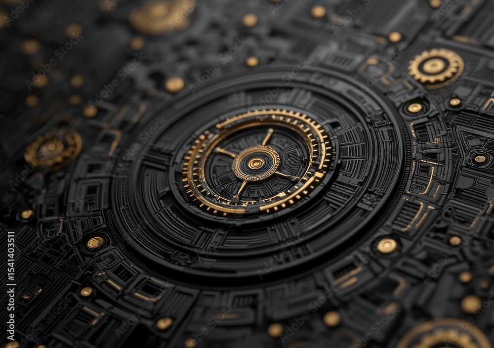 Fototapeta premium Intricate Black and Gold Geometric Background Design for Modern Finishes