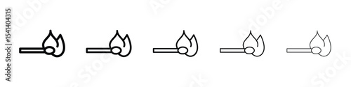 Match fire icon for mobile concept and web design.