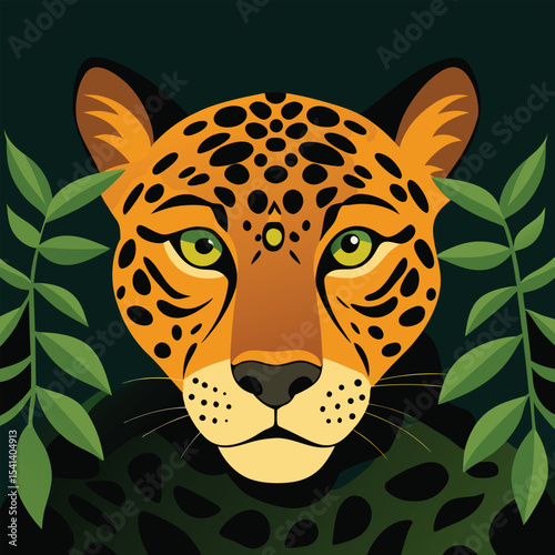 Close up leopard portrait vector graphic design
