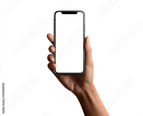 Hand Holding Smartphone With Blank Screen