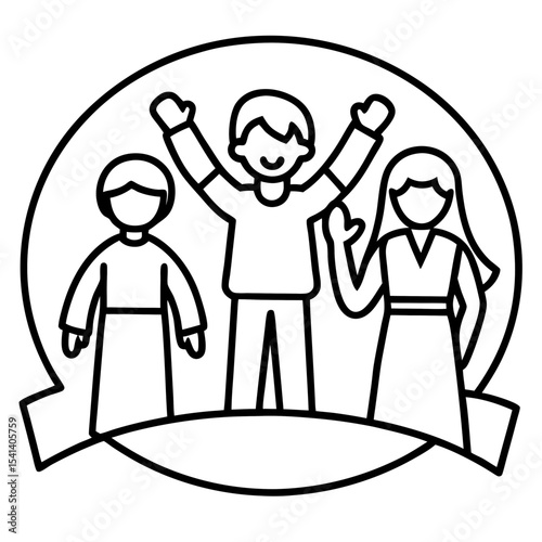 Human Rights Day line art vector