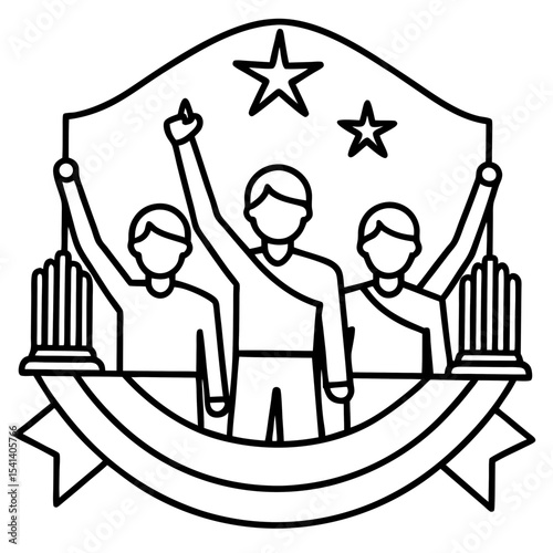 Human Rights Day line art vector