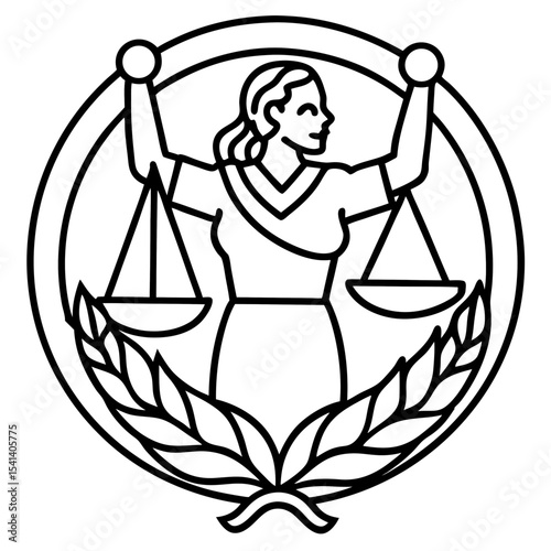 Human Rights Day line art vector