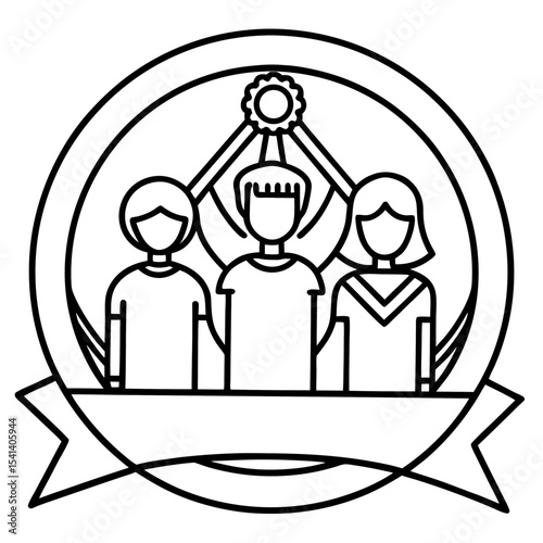 Human Rights Day line art vector