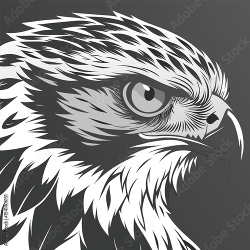 Close up spectacled owl portrait vector illustration