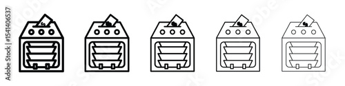 Money counting machine icon for mobile concept and web design.