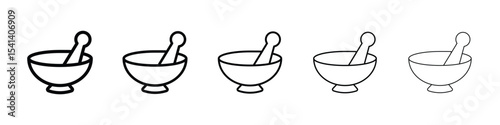 Mortar pestle icon for mobile concept and web design.