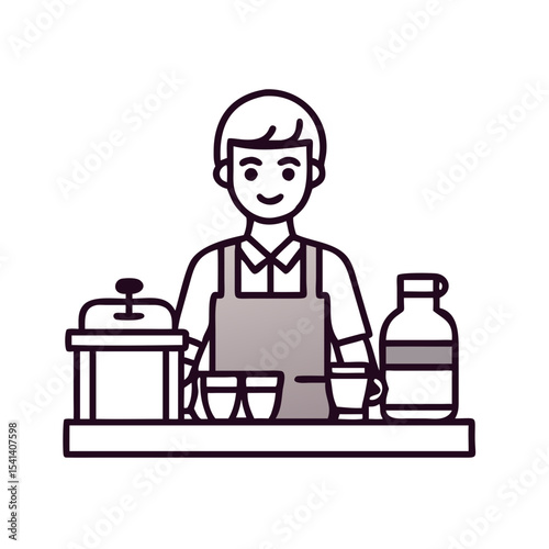 Barista behind the counter 