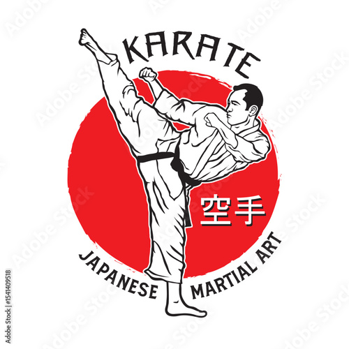 Karate Japanese Martial Arts illustration, perfect for t shirt design