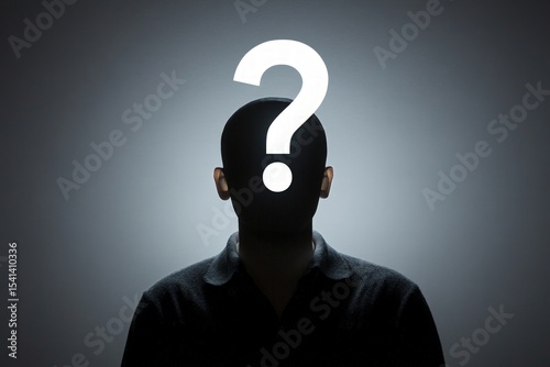 Silhouette Portrait With Question Mark Overlays