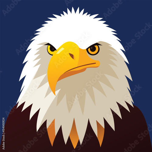 Majestic bald eagle head and shoulders portrait for banner or advertisement