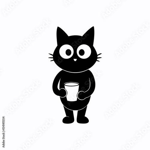 black cat with a smile