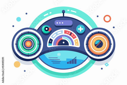 circular vr dashboard futuristic dial