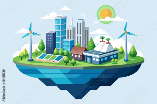 floating eco city wind solar energy
