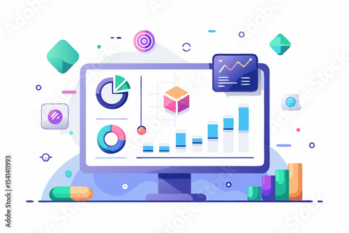 holographic interface panel floating graphs ui