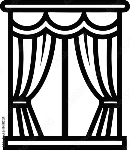 vector illustration of a curtain