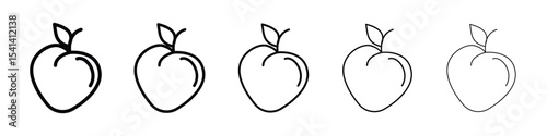 Peach icon for mobile concept and web design.