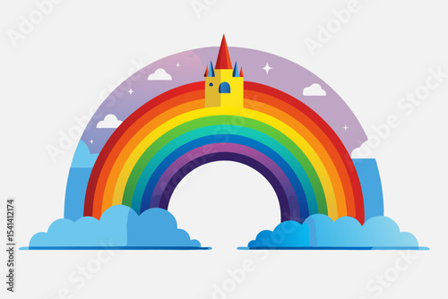 rainbow tunnel stretching earth legend