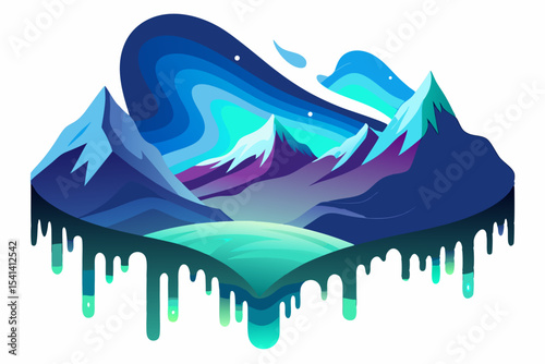abstract mountain range liquid light effect