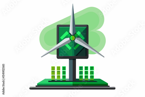 wind turbine embedded cpu board green glow