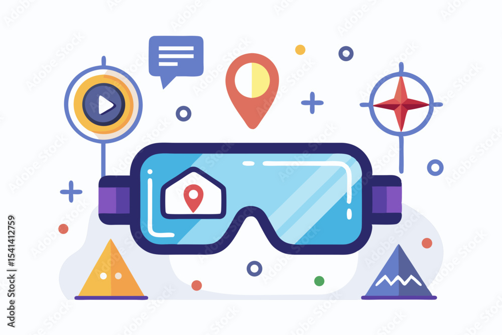 Fototapeta premium ar smart glasses navigation icon