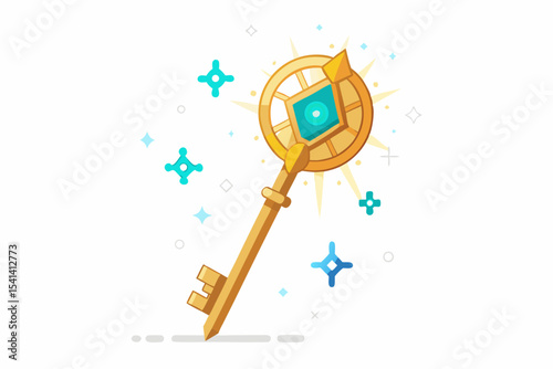 enchanted key glowing runes