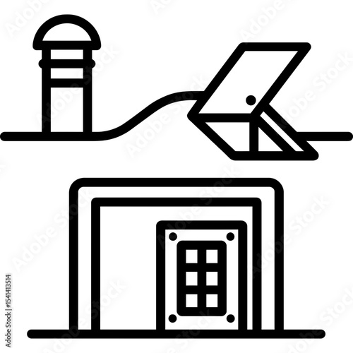 Storm shelter outline icon vector