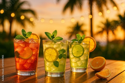Refreshing Summer Cocktails at Sunset