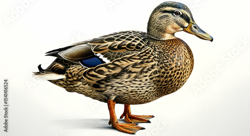 Female Mallard Duck Detailed Illustration Wildlife Bird