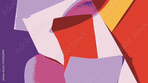 Colorful papers overlap playfully creating abstract arrangement bright illuminated