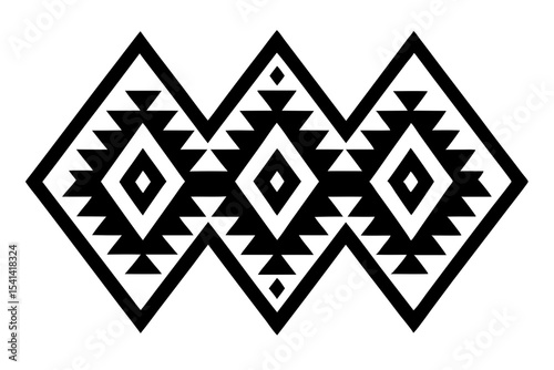 Tribal Boho Pattern – Zigzag & Diamond Design in Muted Colors on White Background