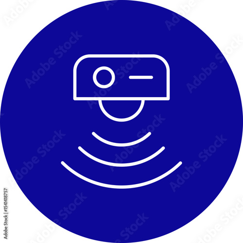 Motion Sensor  Vector Blue Circle Icon Design
