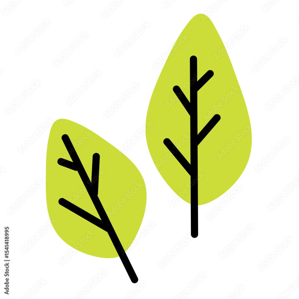 leaf nature icon doodles illustration 