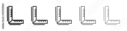 Ruler combined icon for mobile concept and web design.