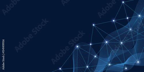 Abstract plexus background with connected lines and dots. Plexus geometric effect. Digital data visualization