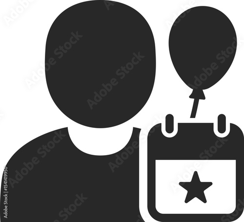 Event planner solid icon used in party setup, event management, and celebration profession designs.
