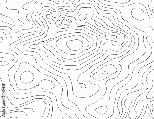 Topographic Contour Line Map Pattern – Abstract Geographical Background