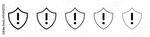 Shield exclamation icon for mobile concept and web design.