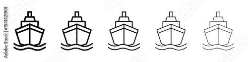 Ship icon for mobile concept and web design.