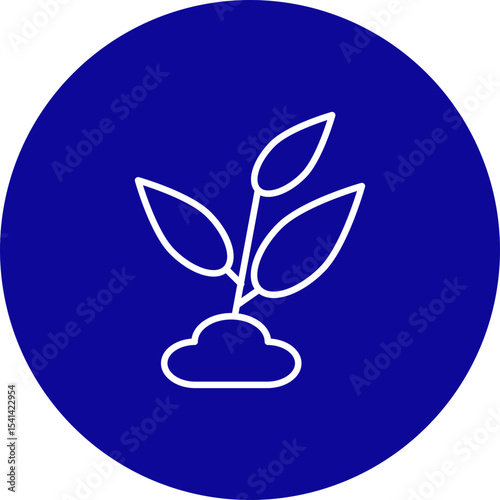 Plant Growing  Vector Blue Circle Icon Design