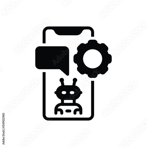 Black solid icon for mobile support