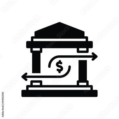 Black solid icon for money transfer