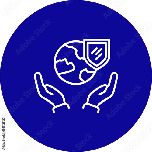 Environmental Protection  Vector Blue Circle Icon Design