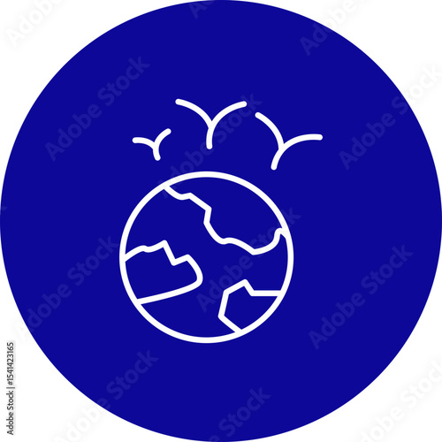 Earth with Animals  Vector Blue Circle Icon Design