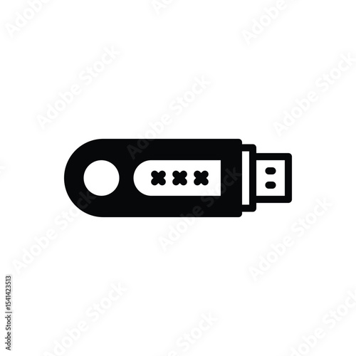Black solid icon for security token
