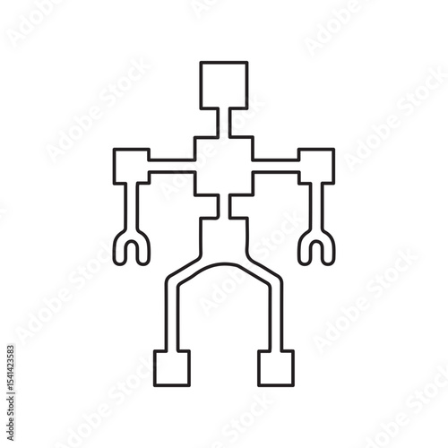 Artificial robot line icon